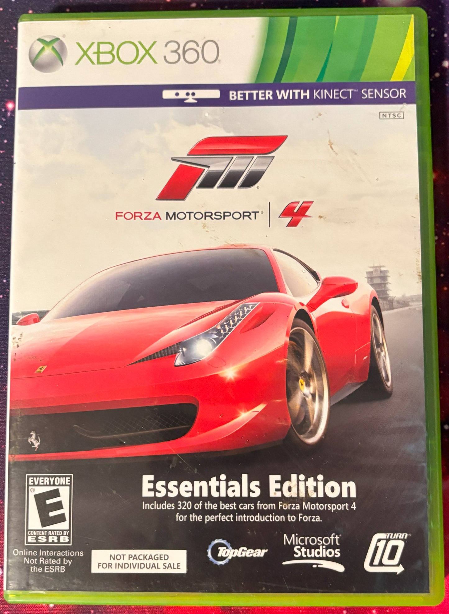 Forza Motorsport 4 game case for Xbox 360 with red sports car on cover