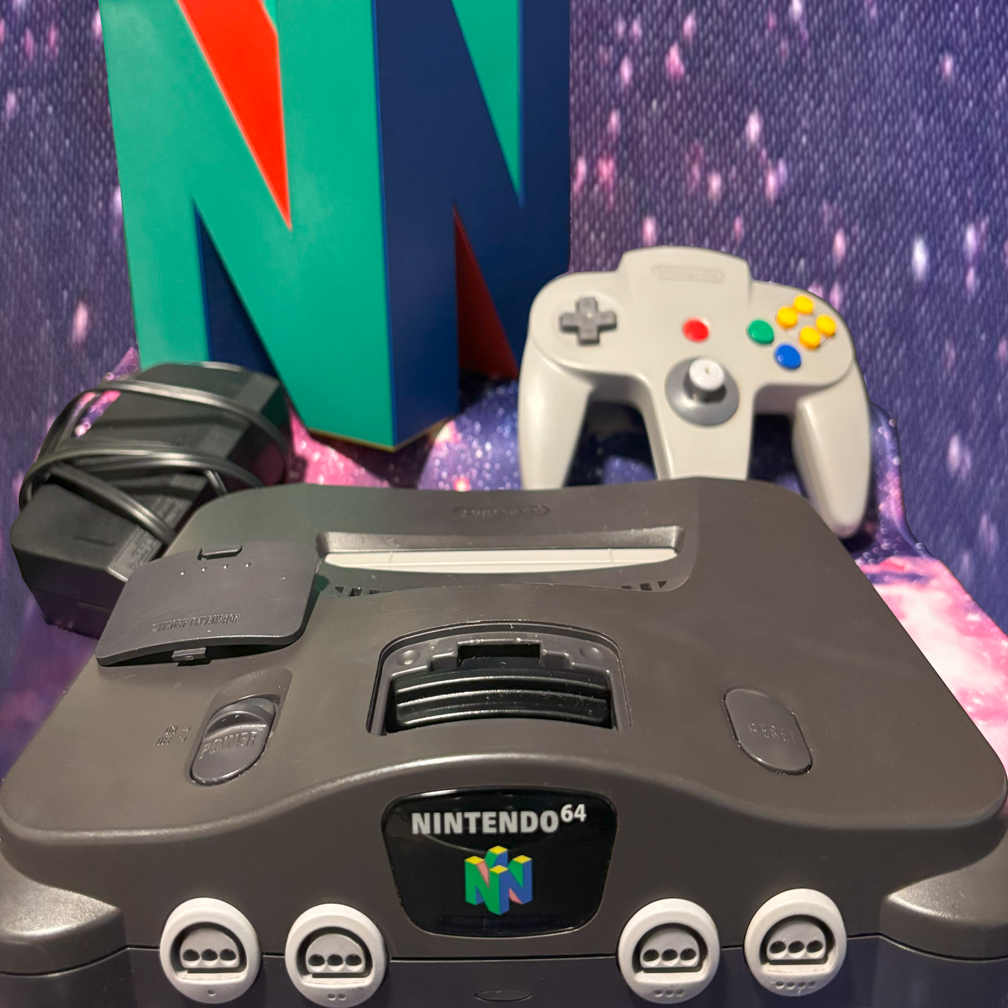 Nintendo 64 Region-Free Charcoal Console Bundle