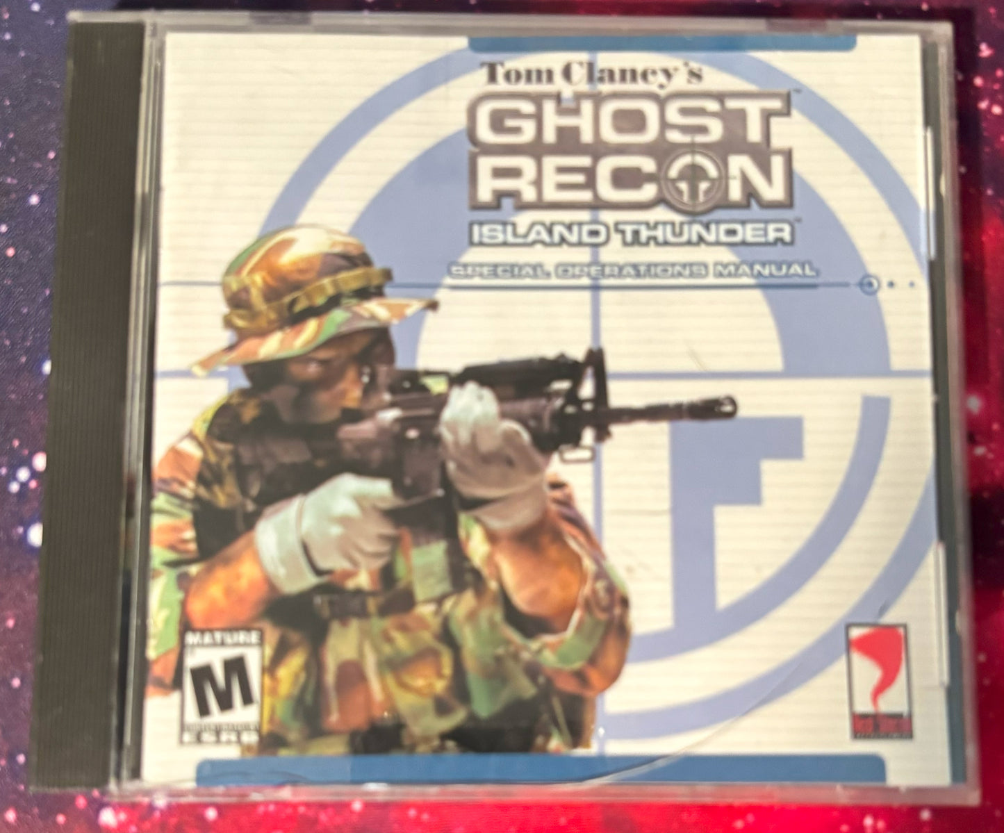 Tom Clancy's Ghost Recon Island Thunder game manual cover with soldier holding a rifle.