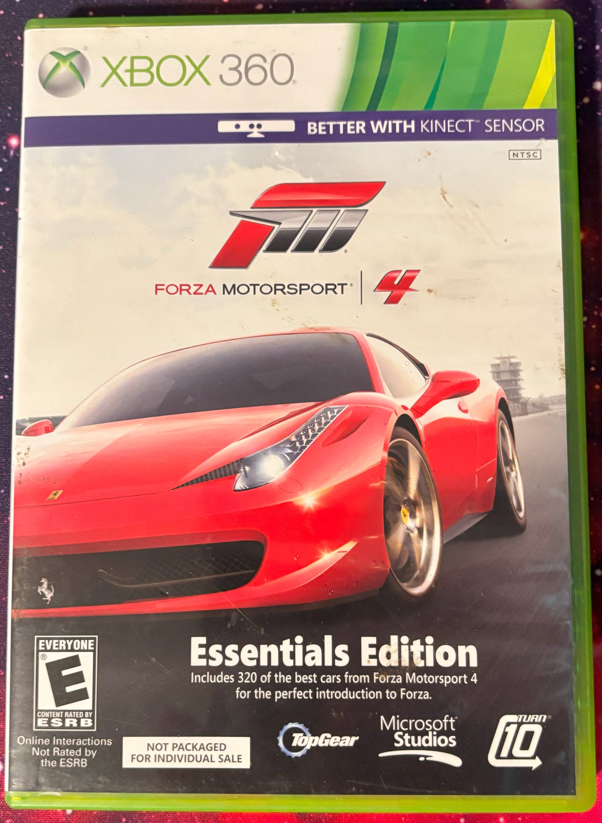 Forza Motorsport 4 game case for Xbox 360 with red sports car on cover