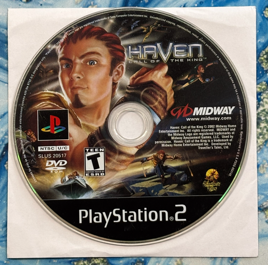 PlayStation 2 game disc for 'Haven: Call of the King' with Midway logo