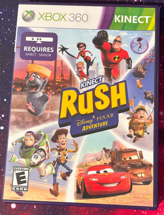 Xbox 360 Kinect game cover featuring animated characters and Pixar branding.