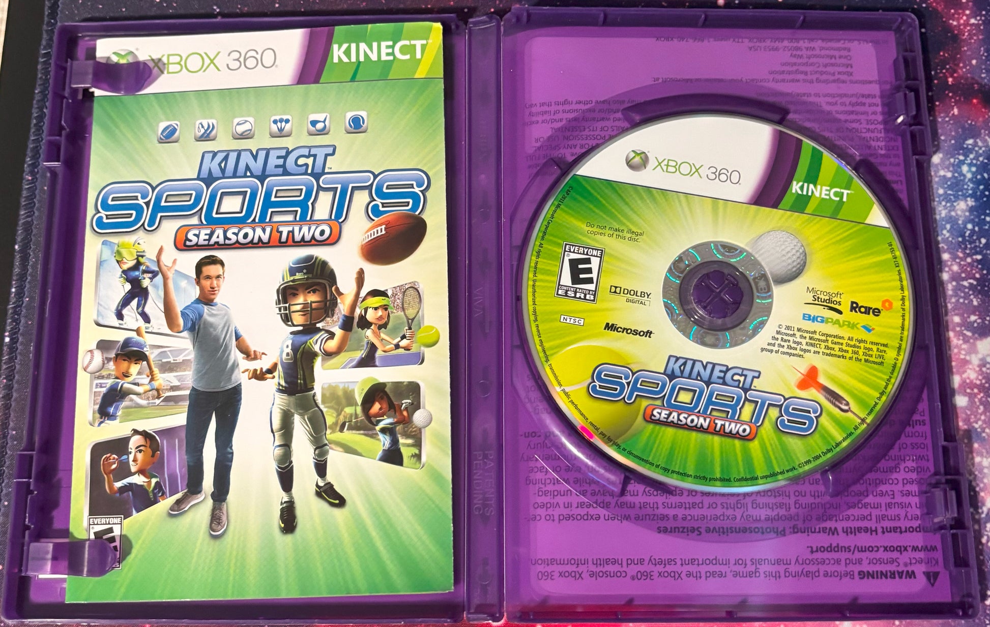 Xbox 360 Kinect Sports Season Two game case with disc