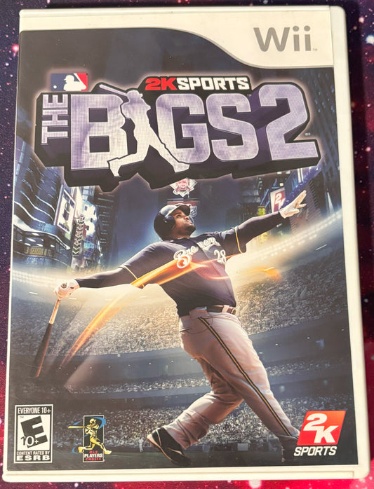 Wii game console cover for 'The Bigs 2' with a baseball player on it.