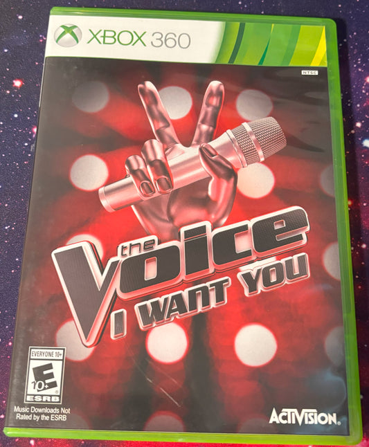 Xbox 360 game case for 'The Voice I Want You' with Activision logo.
